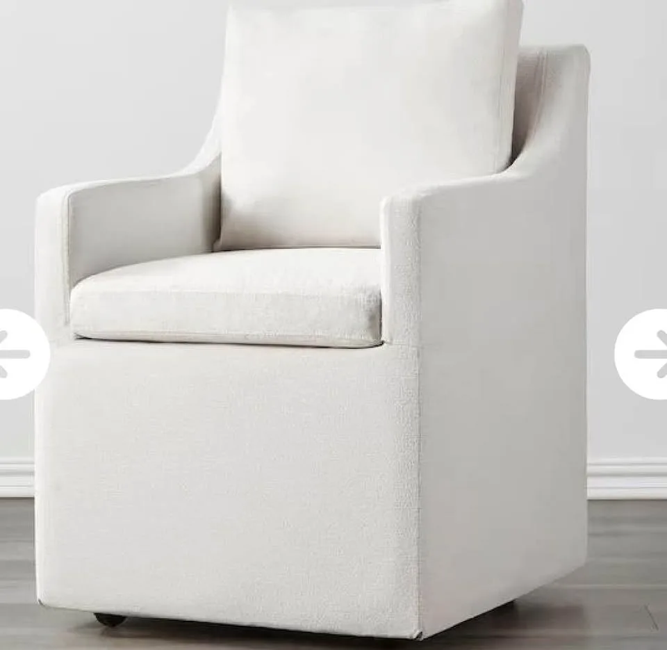 New Ivory Fabric Dining Chair sofa image indicator(6)