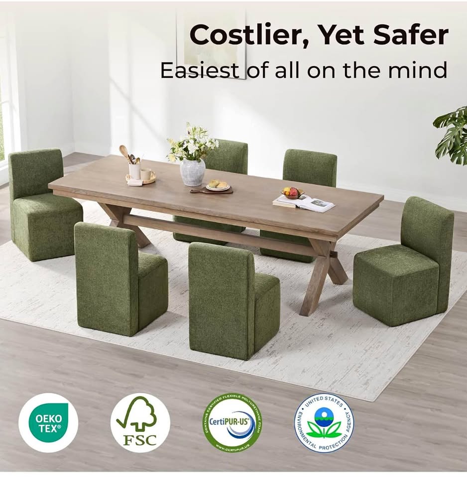 CHITA Dining Chairs with Casters Set of 2