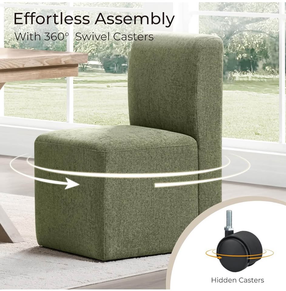 CHITA Dining Chairs with Casters Set of 2 - photo 4