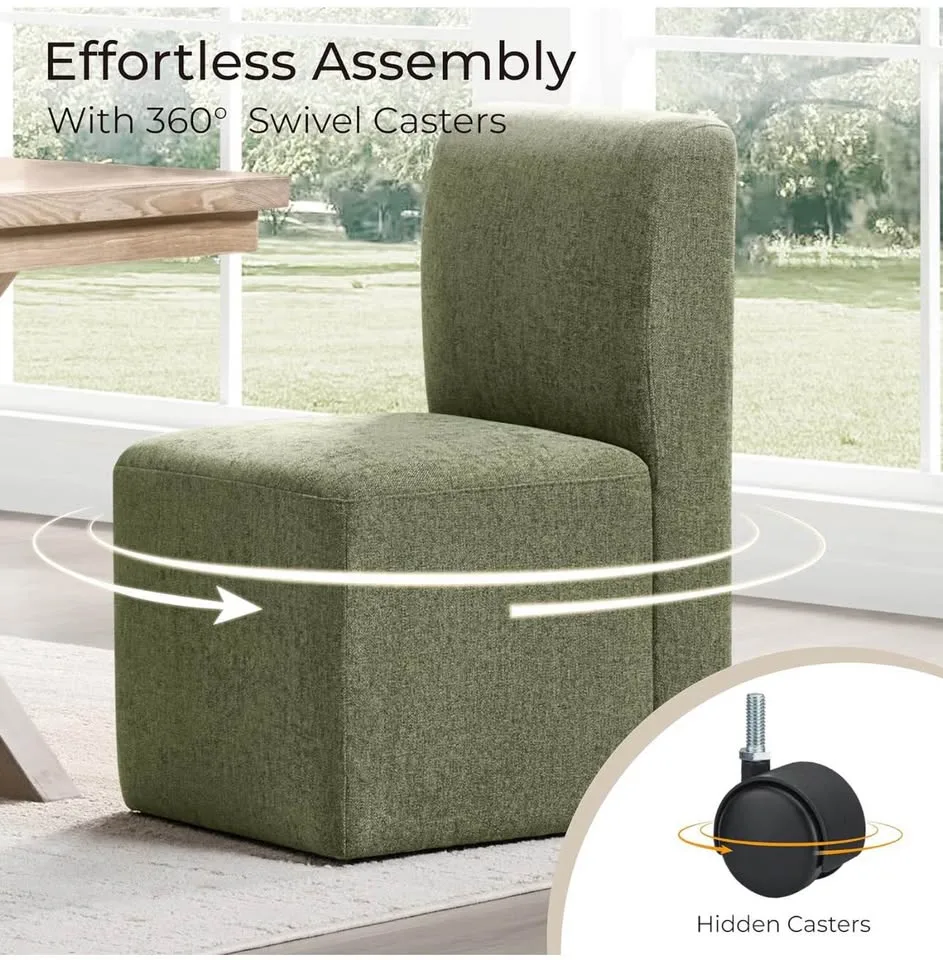 CHITA Dining Chairs with Casters Set of 2 image indicator(4)