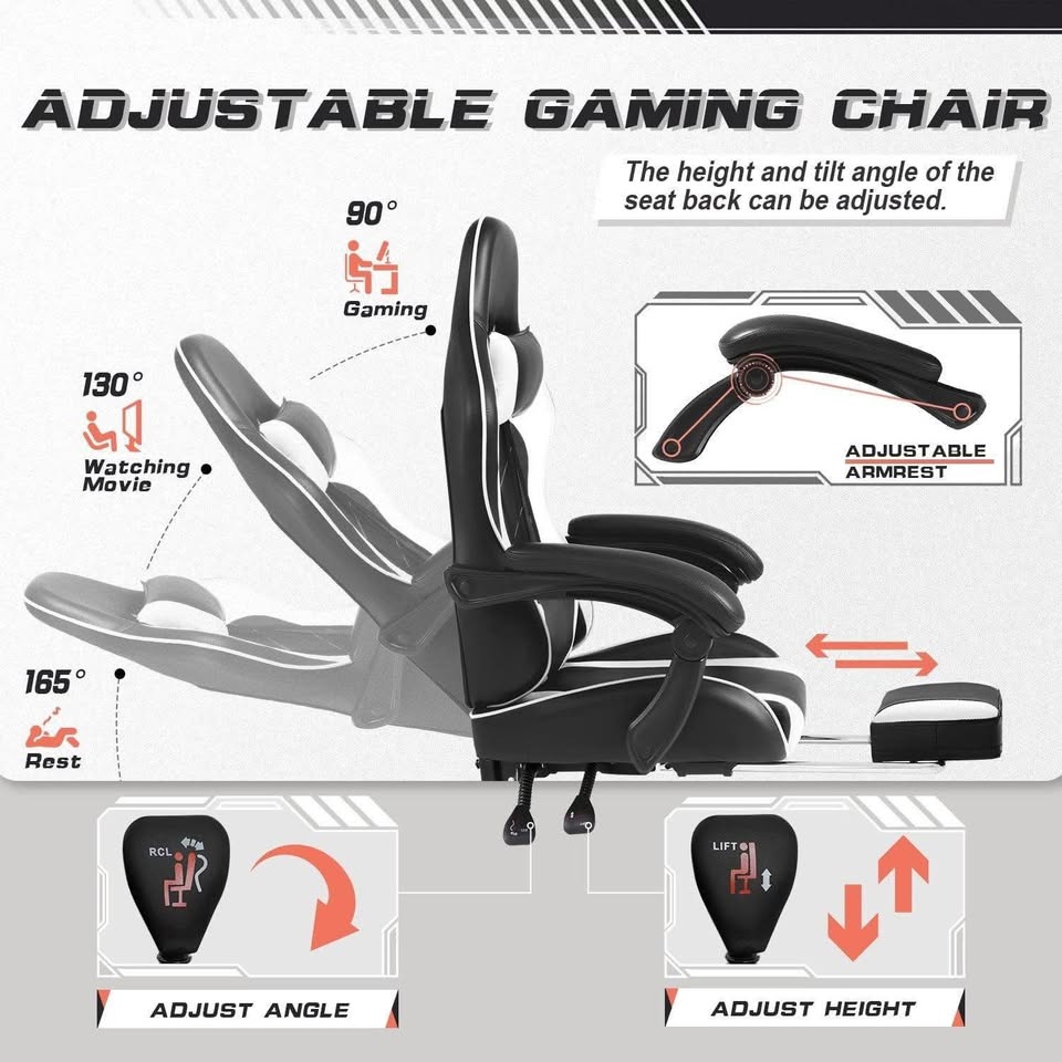 Brand New Massage Gaming Chair with Footrest - photo 3