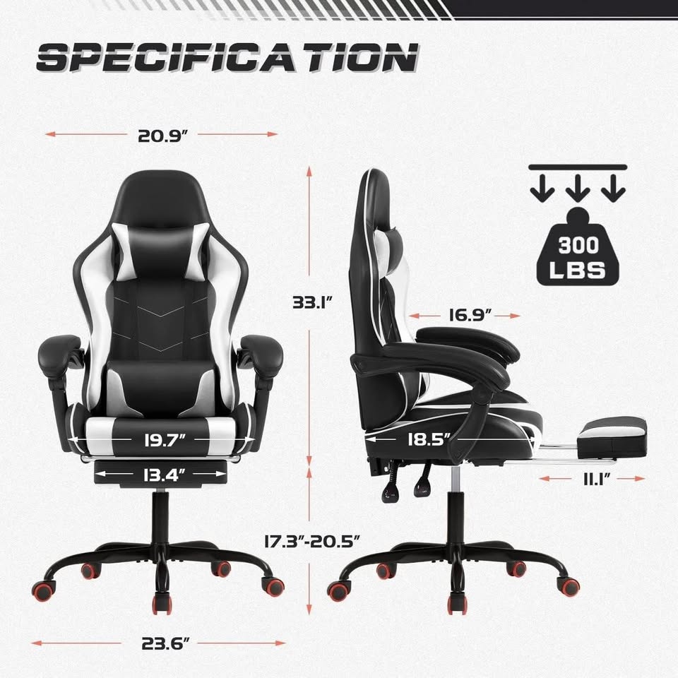 Brand New Massage Gaming Chair with Footrest - photo 4