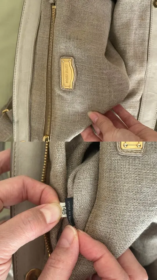 Vintage Miu Miu Beige leather 2 way Shoulder Bag image indicator(3)