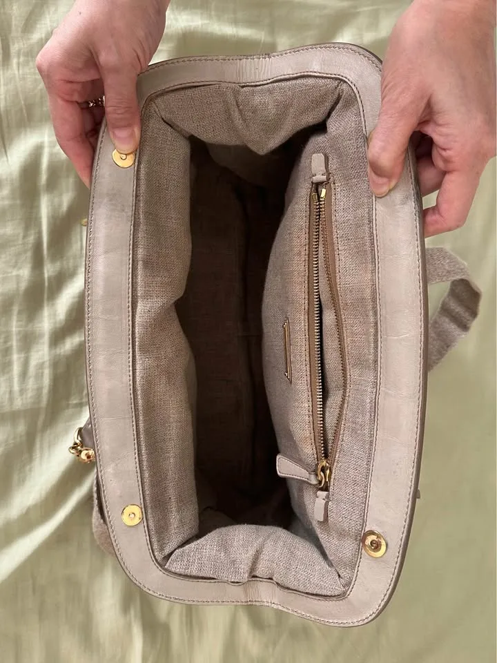 Vintage Miu Miu Beige leather 2 way Shoulder Bag image indicator(4)