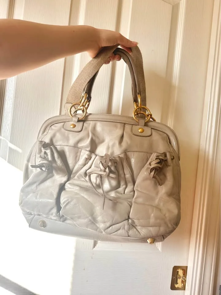 Vintage Miu Miu Beige leather 2 way Shoulder Bag image indicator(6)