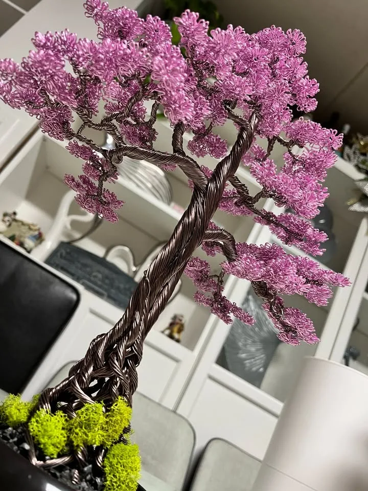 Handcrafted Cherry Blossom Aluminum Bonsai Tree – $120 image indicator(4)