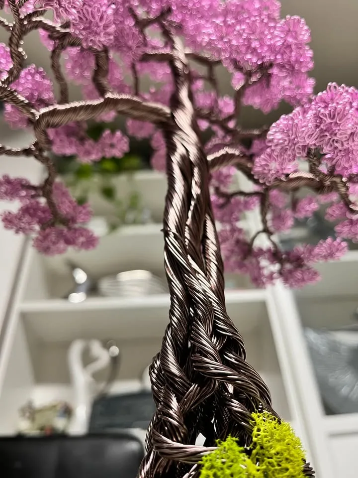 Handcrafted Cherry Blossom Aluminum Bonsai Tree – $120 image indicator(5)