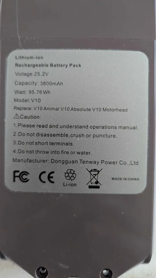 25.2V 5000mAh/3800mAh/4500mAh Battery for Dyson V10 image indicator(5)