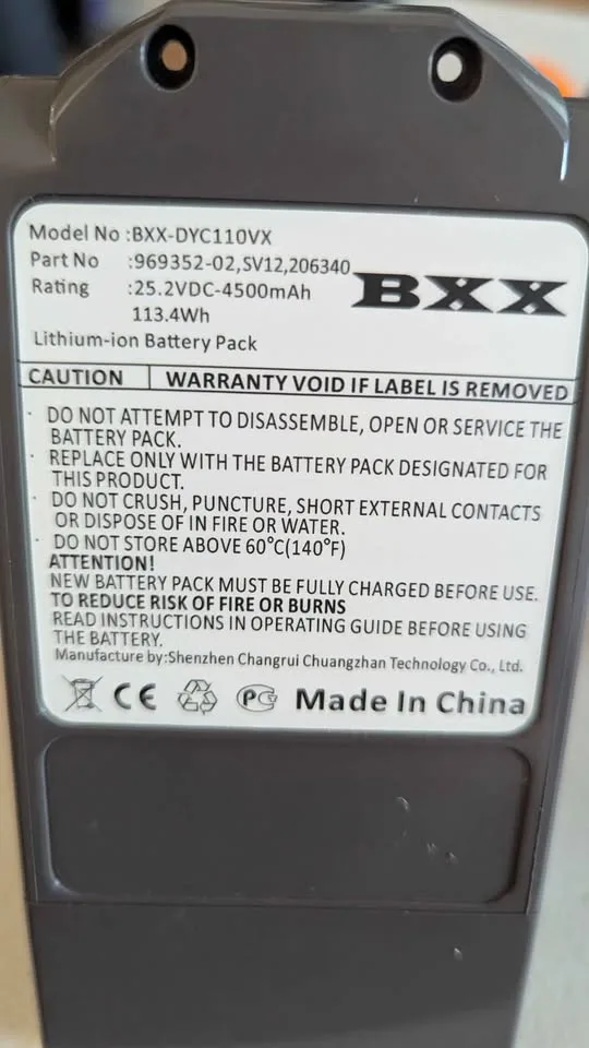 25.2V 5000mAh/3800mAh/4500mAh Battery for Dyson V10 image indicator(6)