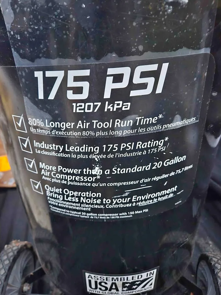 Husky 175 psi 20 Gallon Air Compressor