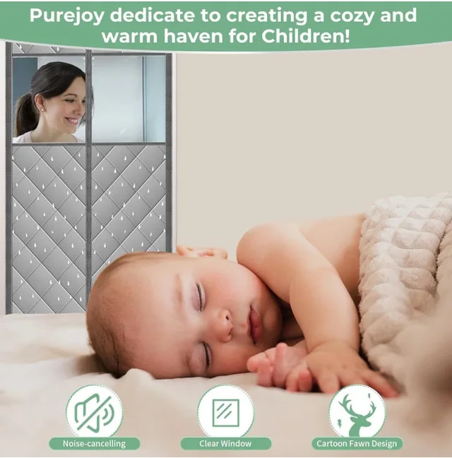 Magnetic Thermal Insulated Door Curtain - Grey 38x83 image indicator(4)