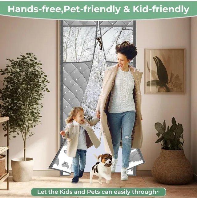 Magnetic Thermal Insulated Door Curtain - Grey 38x83 image indicator(5)