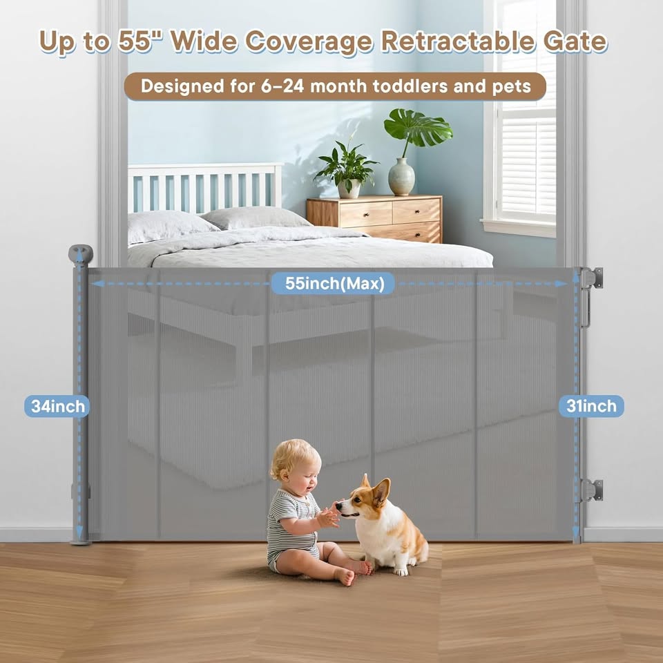 NEW~ RT Baby/Pet Gate, Re Rods, Indoor/Outdoor, 55×34 - photo 2