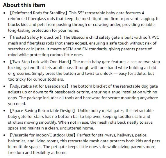 NEW~ RT Baby/Pet Gate, Re Rods, Indoor/Outdoor, 55×34 - photo 5
