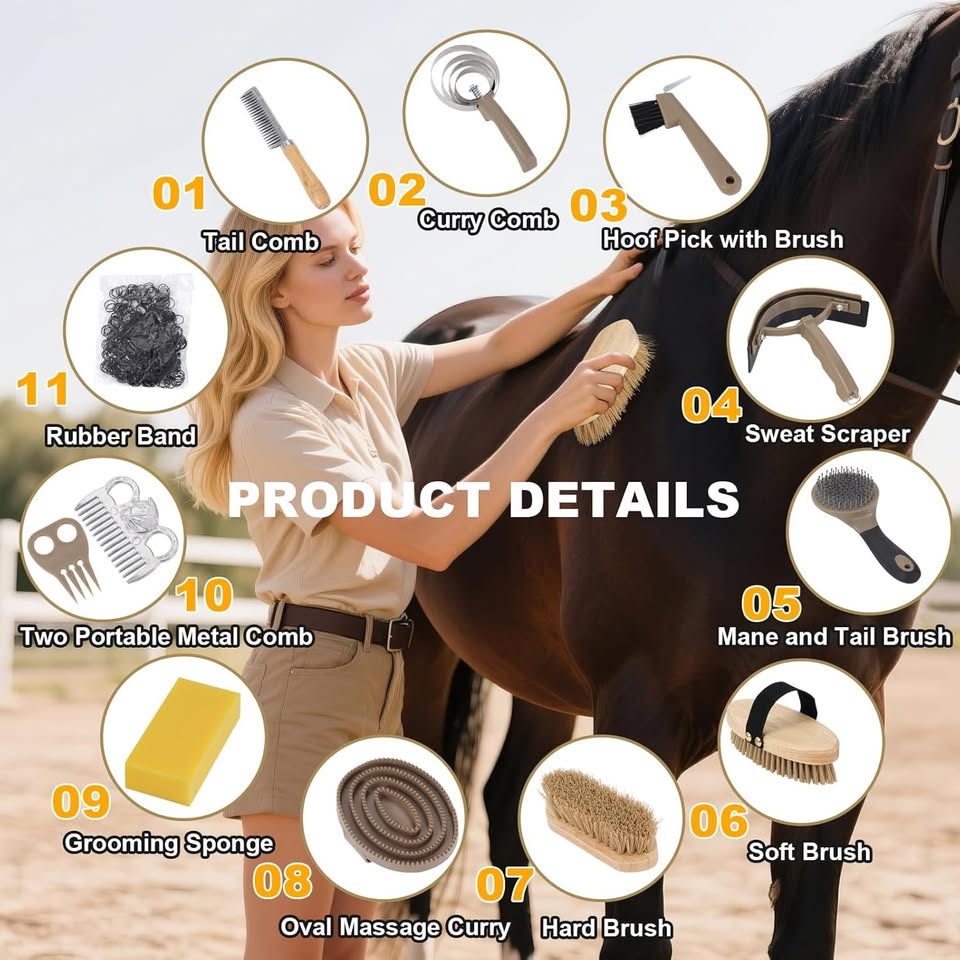 New~Horse Grooming Kit Bag(15 PCS) - photo 2