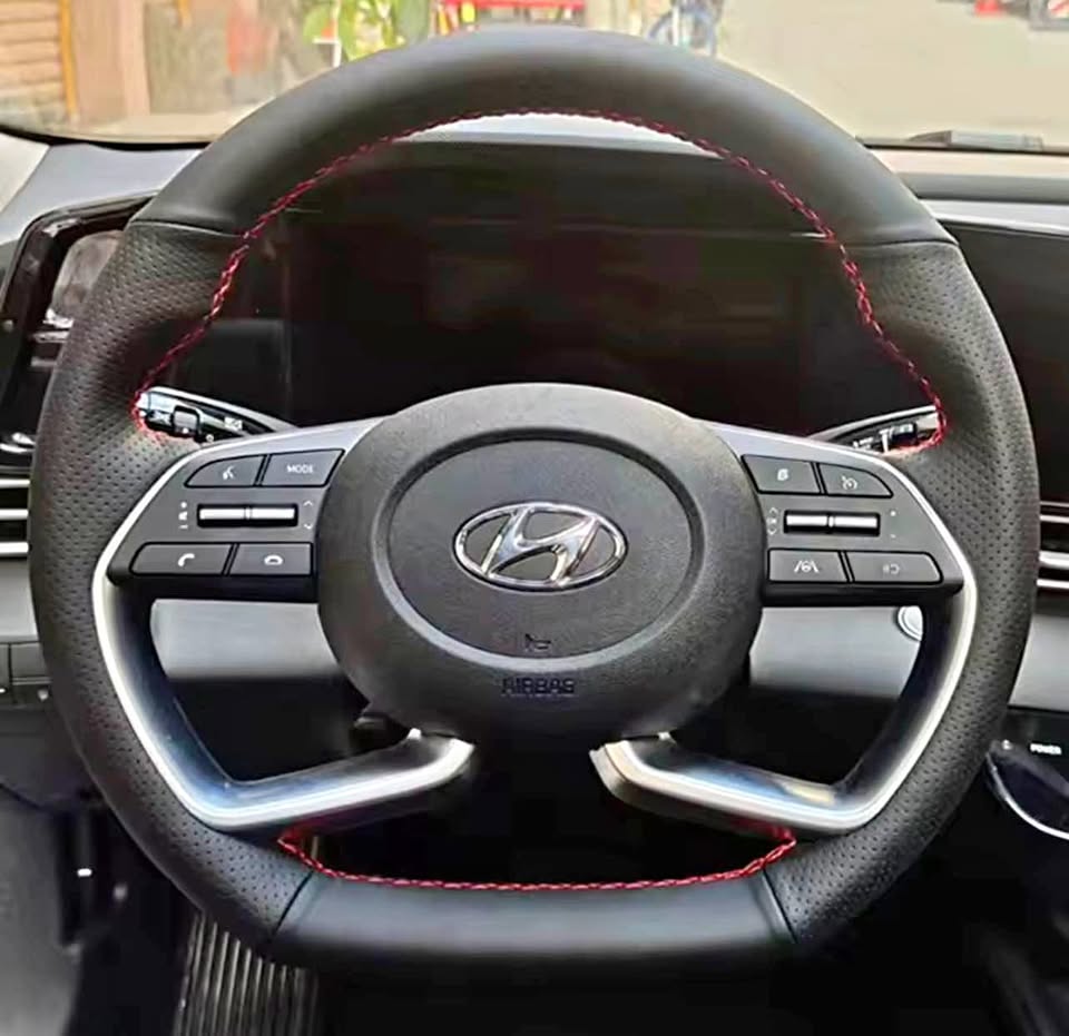 Custom made steering wheel wrap