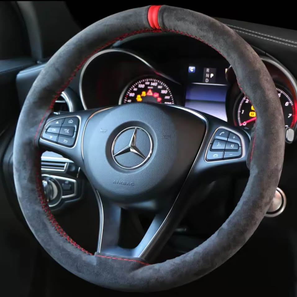 Alcantara steering wheel wrap hand stitching - photo 5
