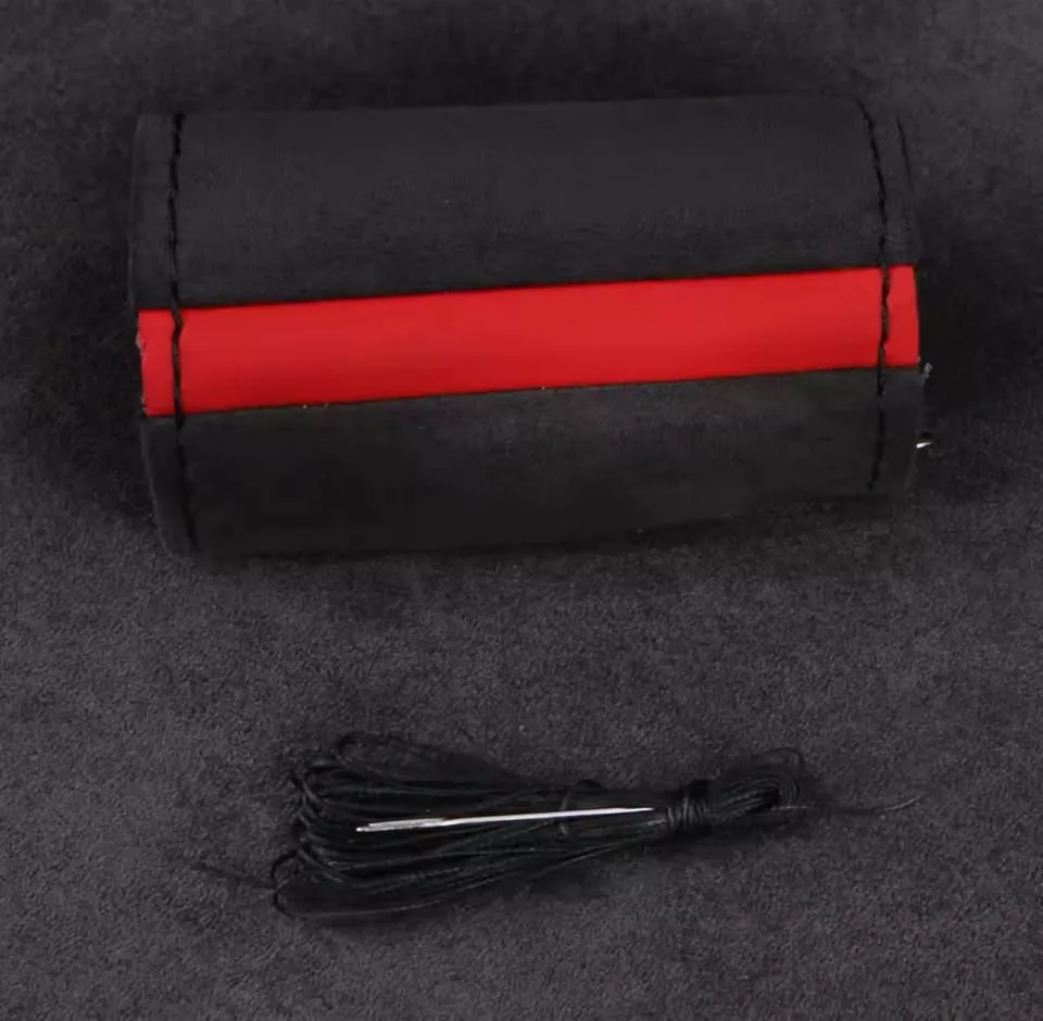 Alcantara steering wheel wrap hand stitching image indicator(7)