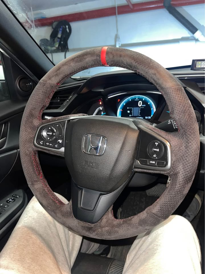 Genuine Leather Car Steering Wheel Cover with Needles - photo 3