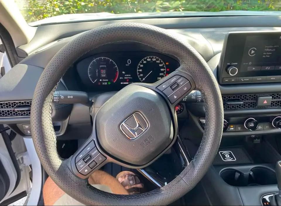 Genuine Leather Car Steering Wheel Cover with Needles image indicator(6)