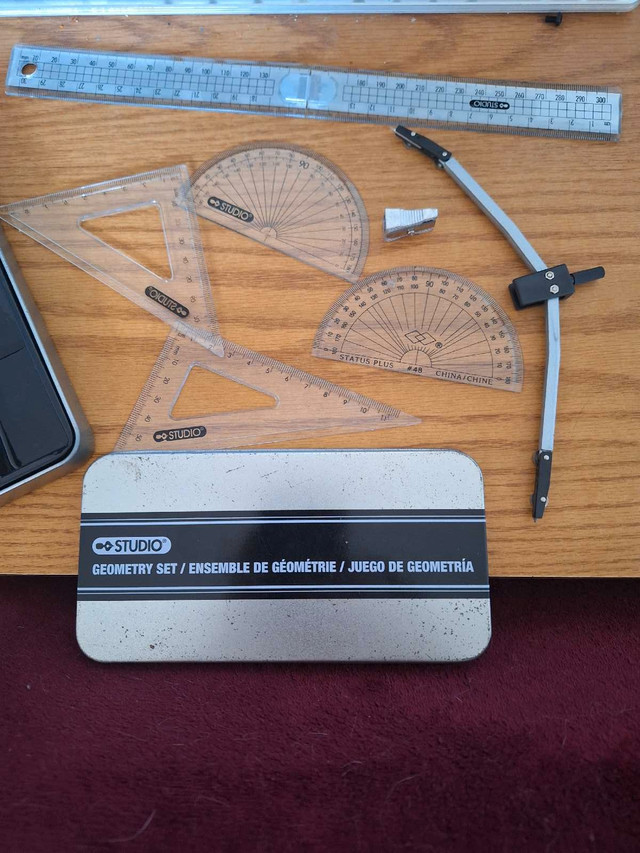 School supplies geometry set