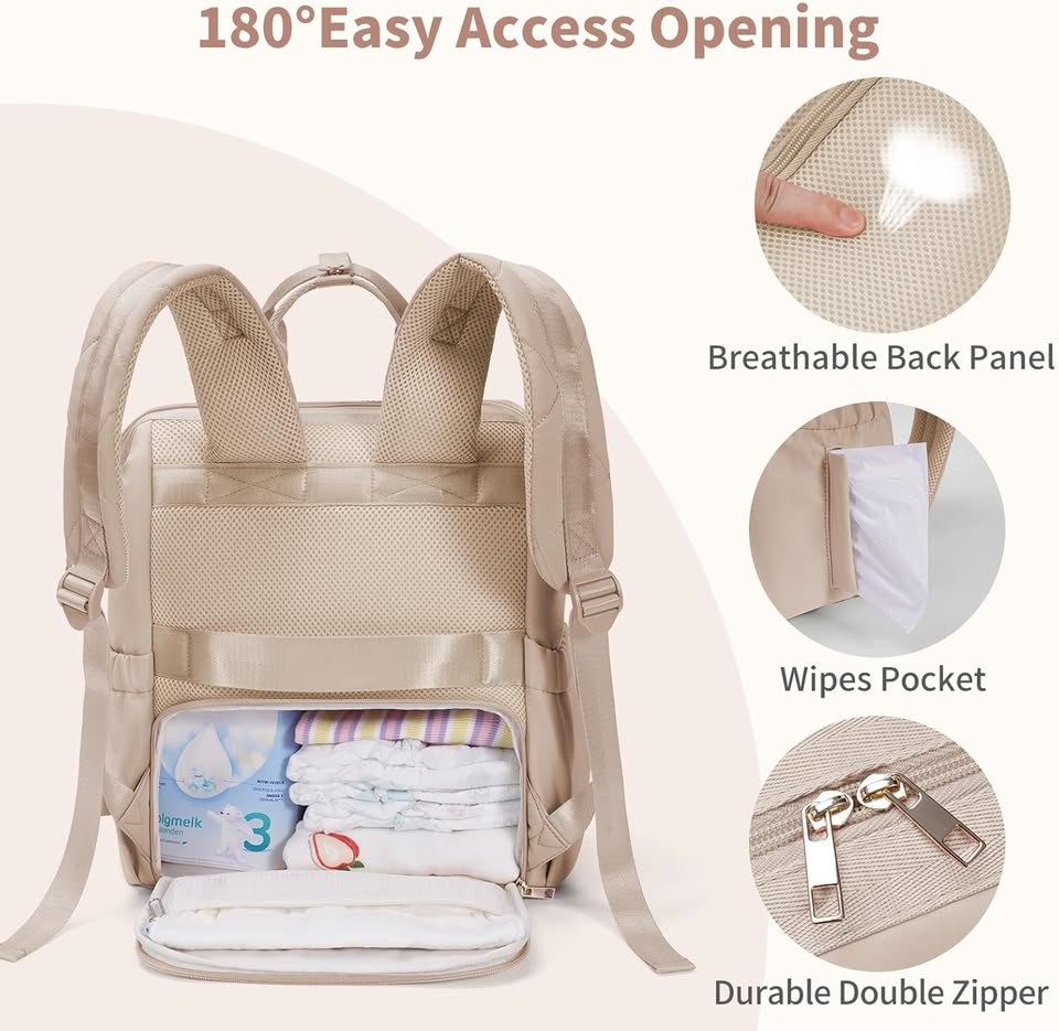 NEW~Diaper Bag Backpack | Insulated Pockets | Changing Pad - photo 4