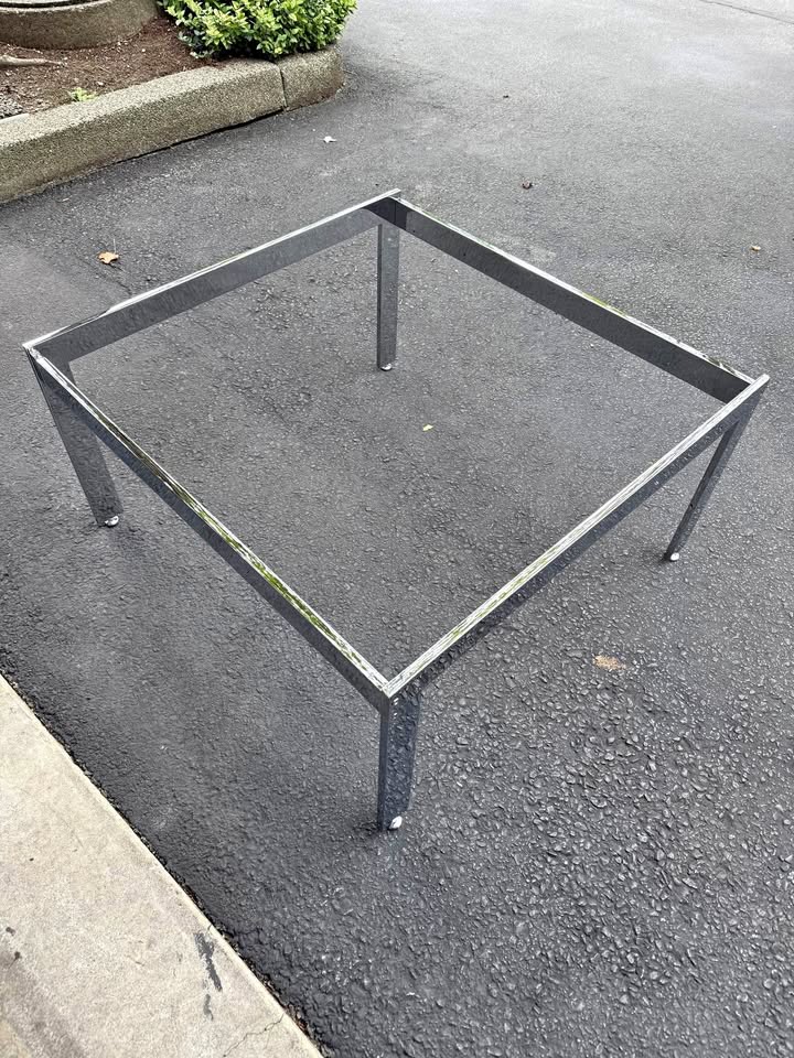 Mid Century Modern Style Polished Chrome Coffee Table Base