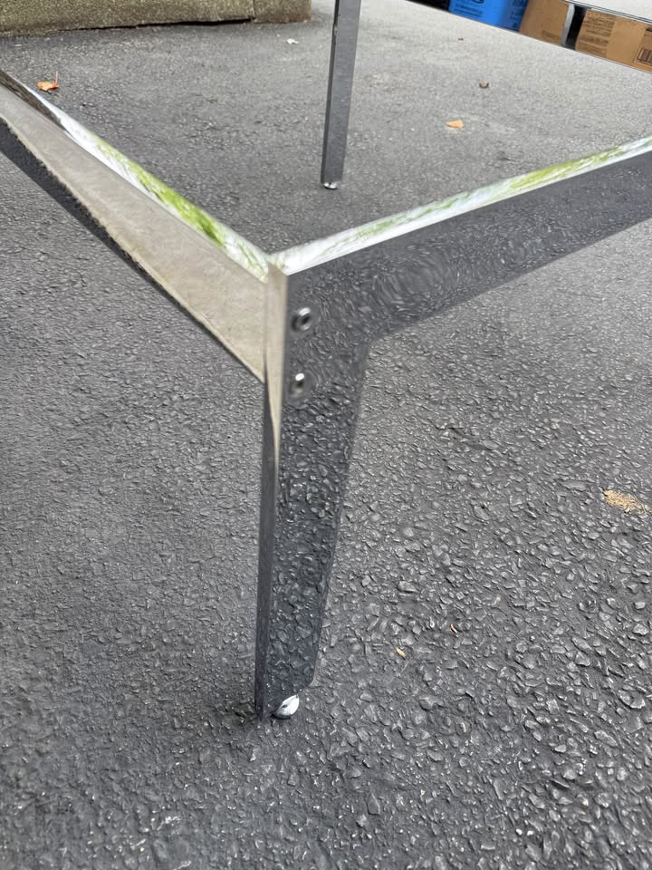 Mid Century Modern Style Polished Chrome Coffee Table Base - photo 2