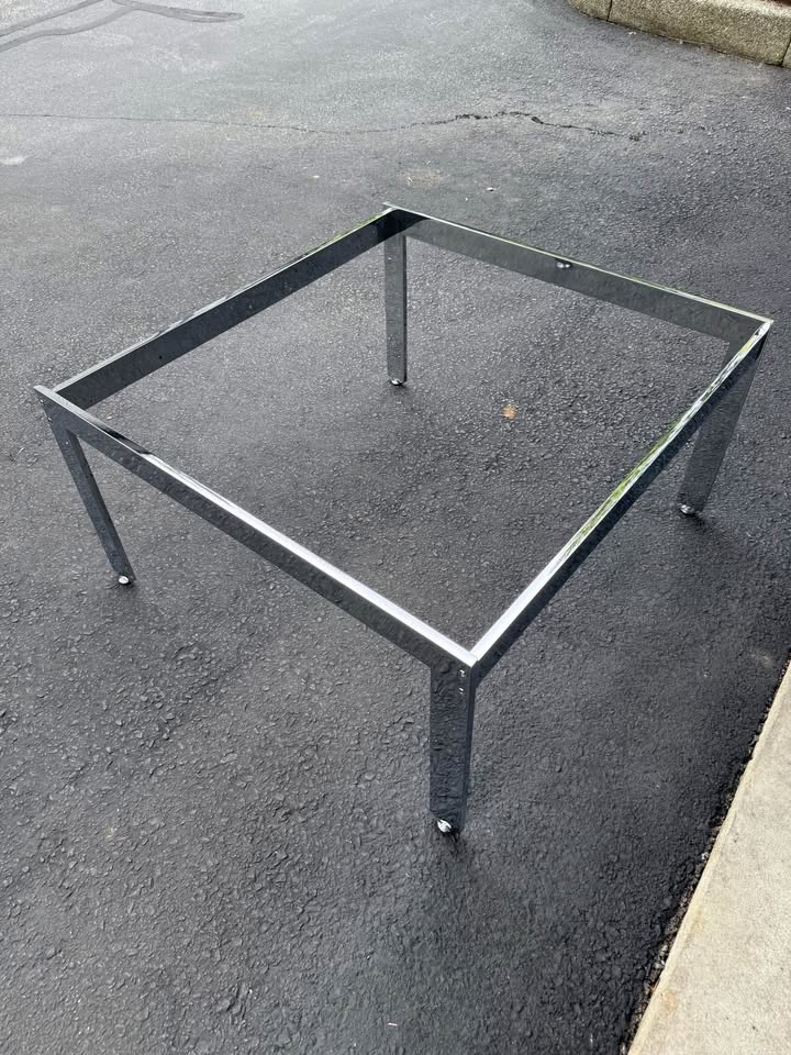 Mid Century Modern Style Polished Chrome Coffee Table Base - photo 4