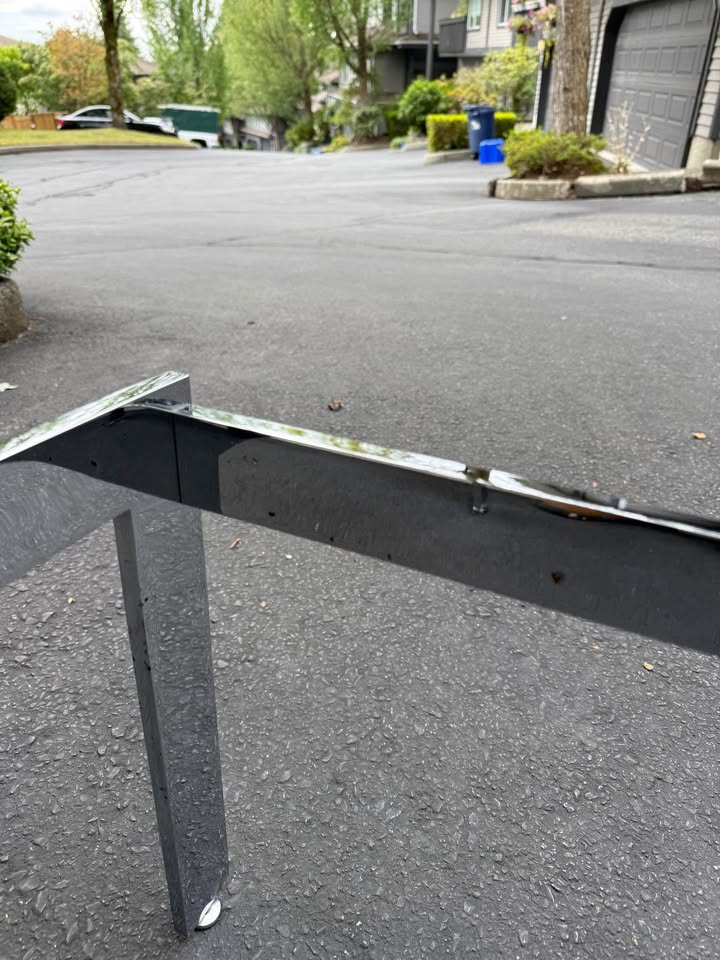 Mid Century Modern Style Polished Chrome Coffee Table Base - photo 5