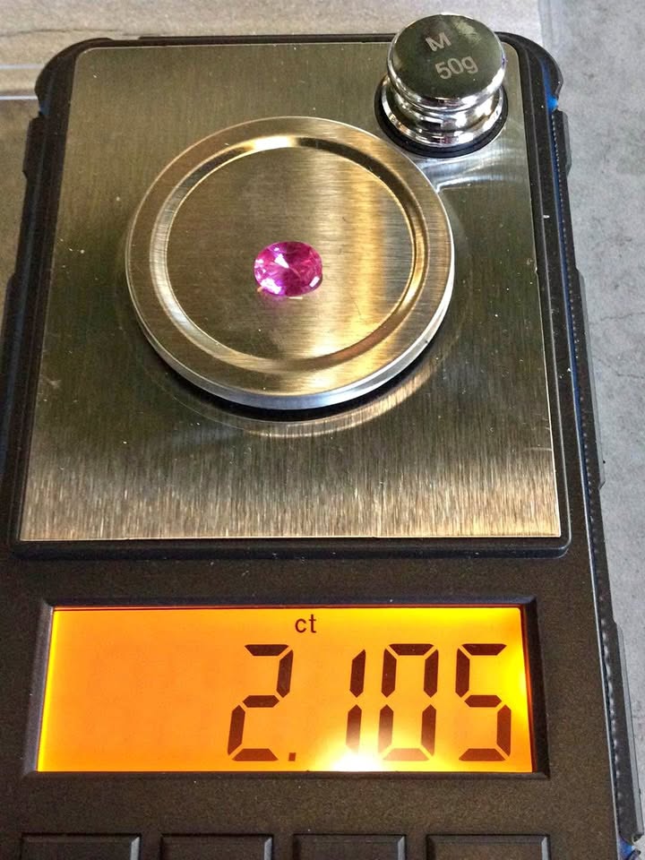 Ruby, 2.105 Carats, Naturally Mined, Oval Cut, Gemstone