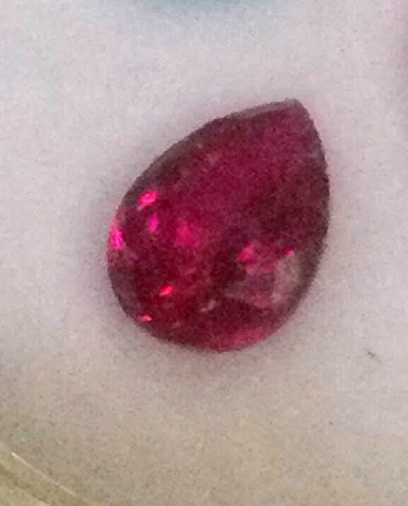 Teardrop Shaped Ruby 1.45 Carats, Naturally Mined, Gemstone