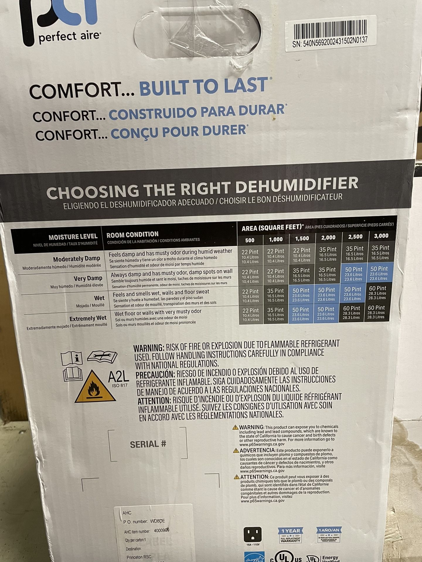 Dehumidifier Perfect Aire - photo 2