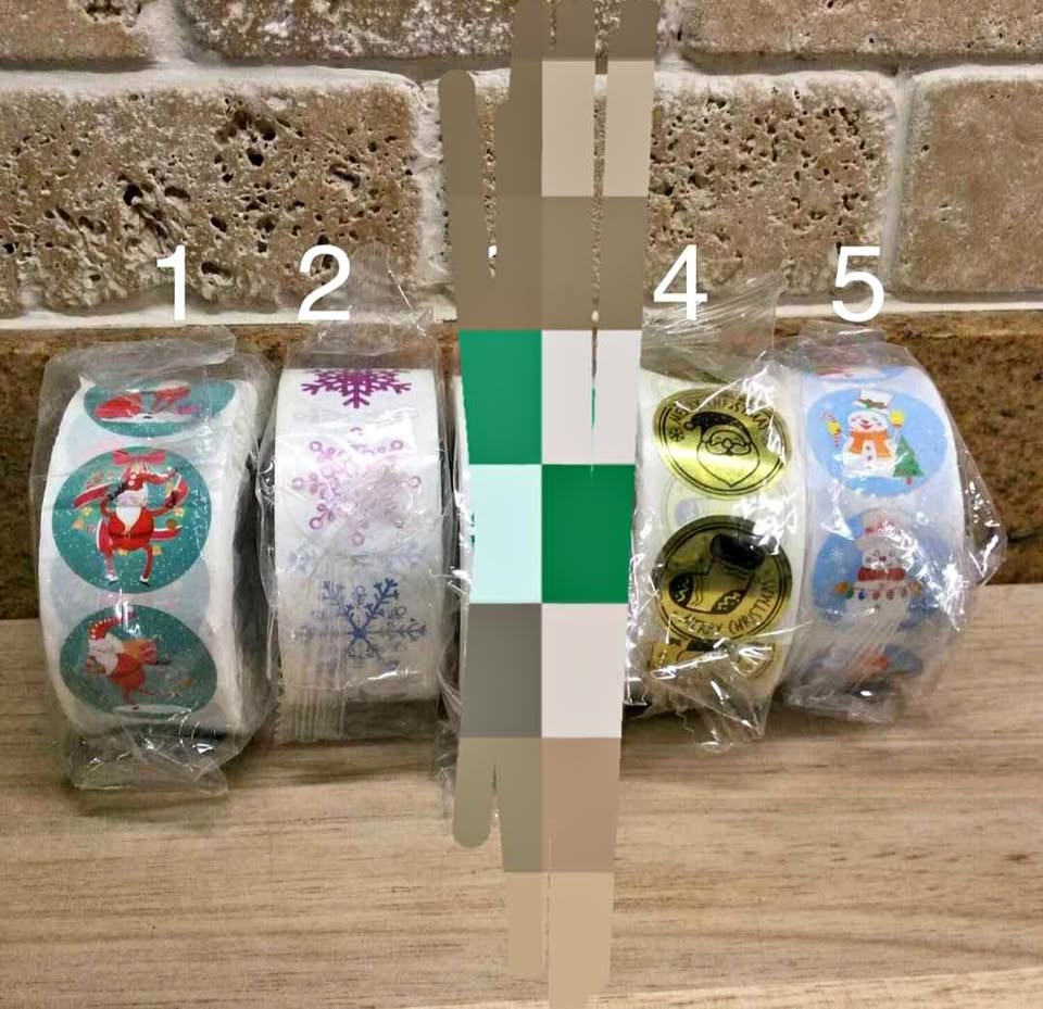 BNIP Roll of Christmas Stickers - $5 each