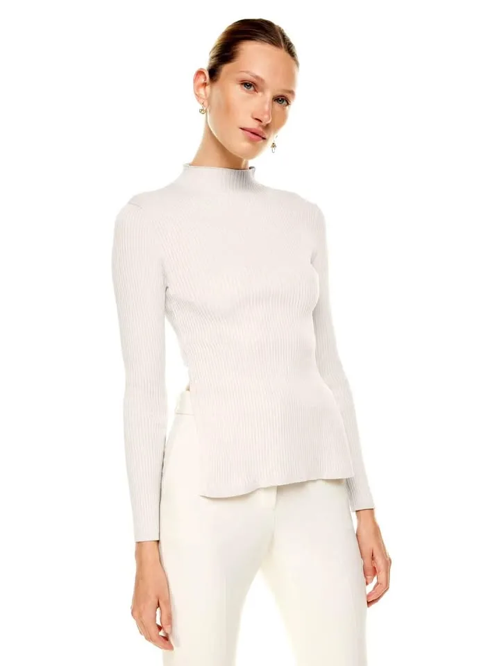 Babaton Sculpt Knit Tie-Back Longsleeve - Matte Pearl - S image indicator(2)