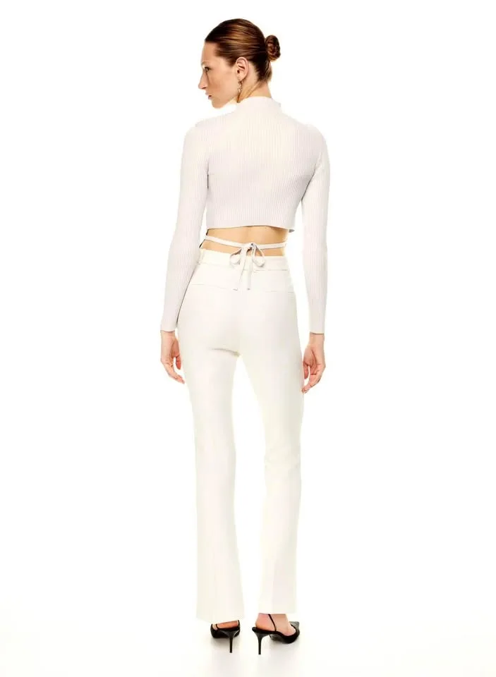 Babaton Sculpt Knit Tie-Back Longsleeve - Matte Pearl - S image indicator(3)