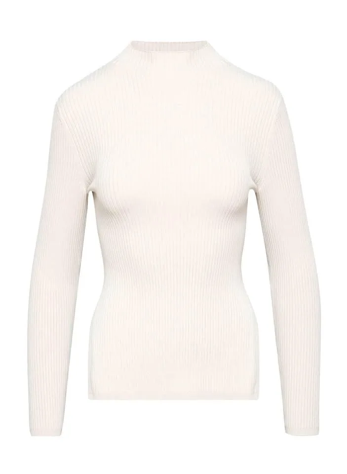 Babaton Sculpt Knit Tie-Back Longsleeve - Matte Pearl - S image indicator(4)