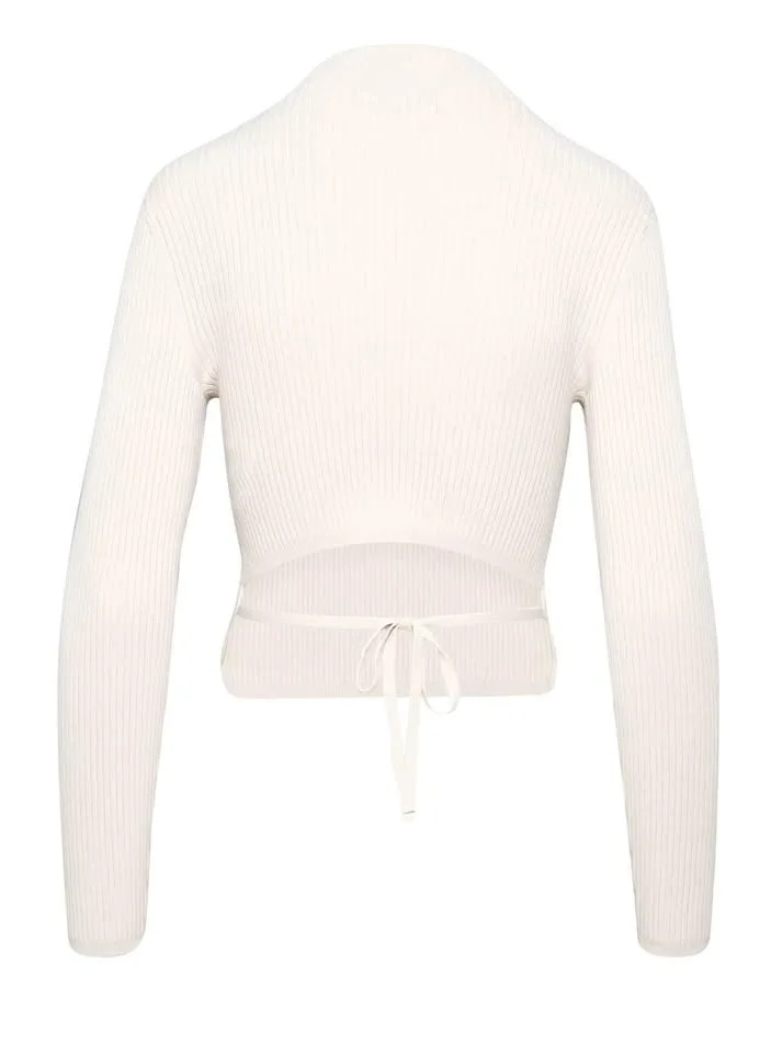 Babaton Sculpt Knit Tie-Back Longsleeve - Matte Pearl - S image indicator(5)