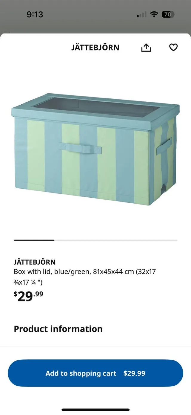 Storage box with lid green/blue