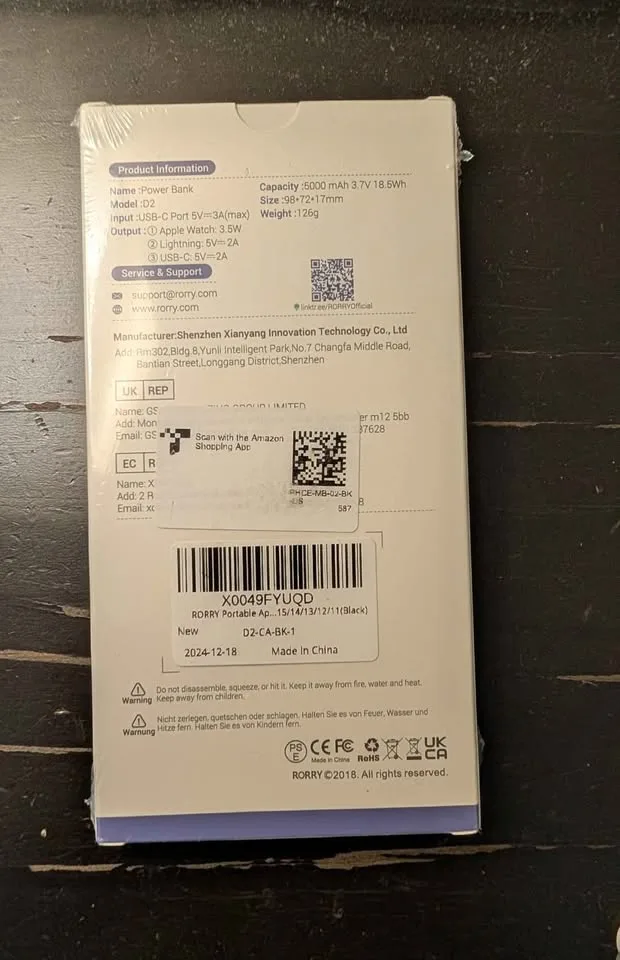 RORRY portable charger for Iphone & Apple watch image indicator(2)