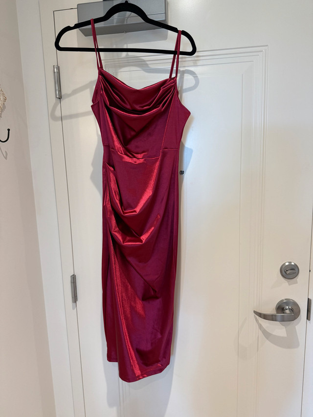 Burgundy Satin Dress