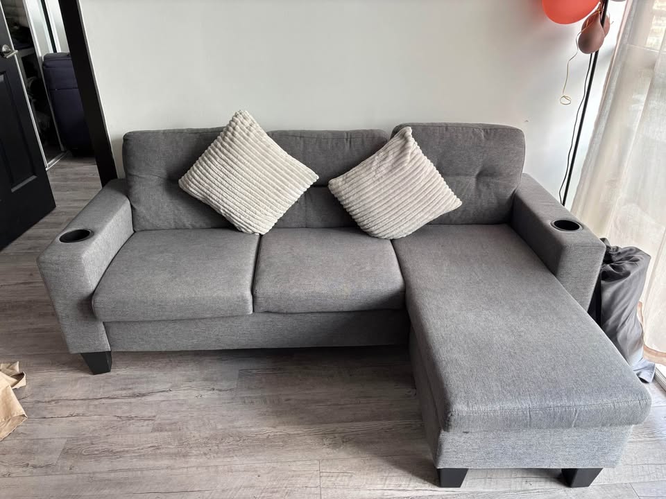 Grey L-Shaped 3-Seater Sofa in Excellent Condition ($200) - photo 2