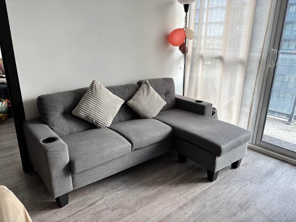 Grey L-Shaped 3-Seater Sofa in Excellent Condition ($200) - photo 5
