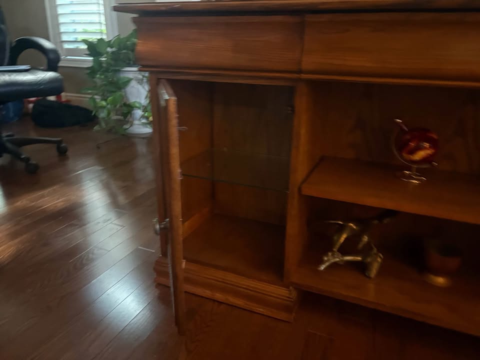 4 piece Executive Desk Set - Solid Oak Rustic oak finish - photo 4