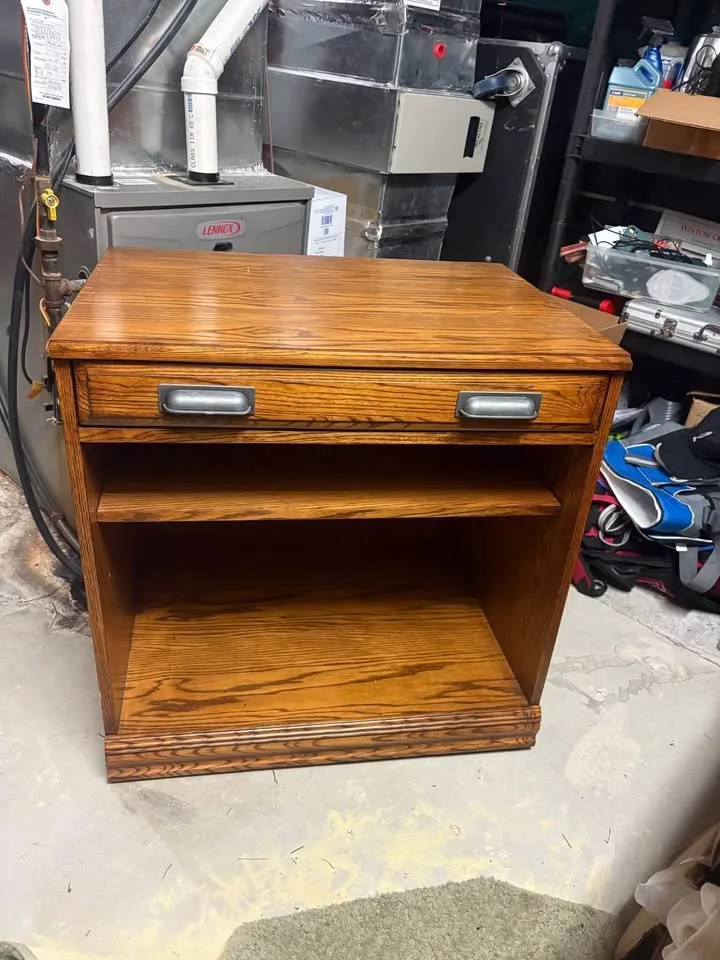 4 piece Executive Desk Set - Solid Oak Rustic oak finish image indicator(7)