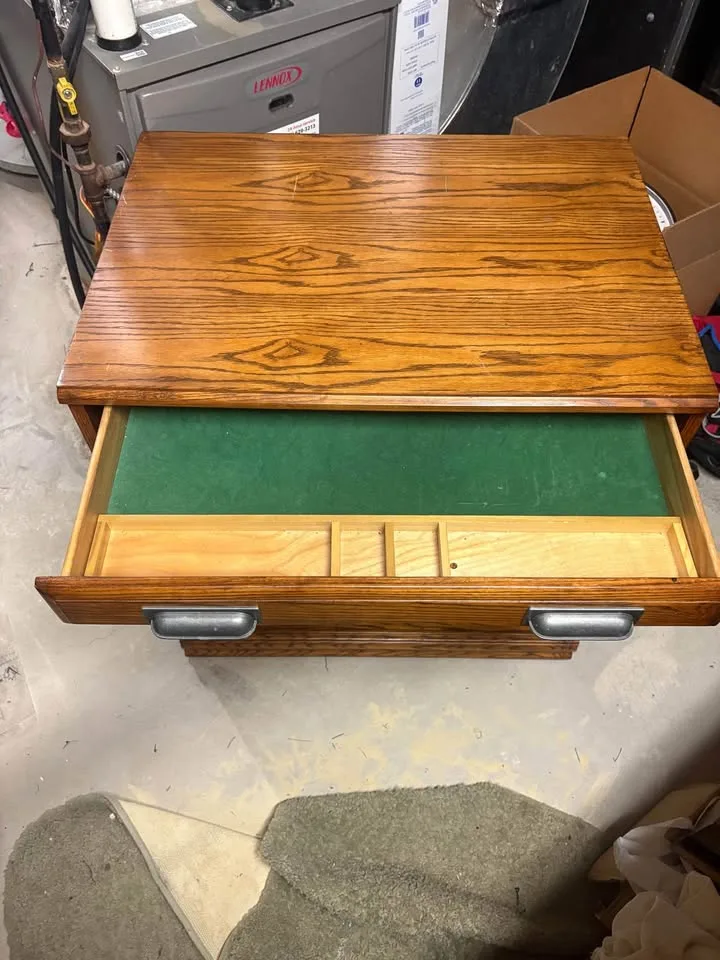 4 piece Executive Desk Set - Solid Oak Rustic oak finish image indicator(10)