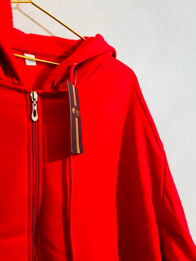 Plus Size Red Zip Up Hoodie-size 4XL - photo 3