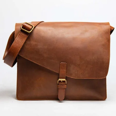 Hides - Adam Messenger Bag: Saddle Brown thumbnail