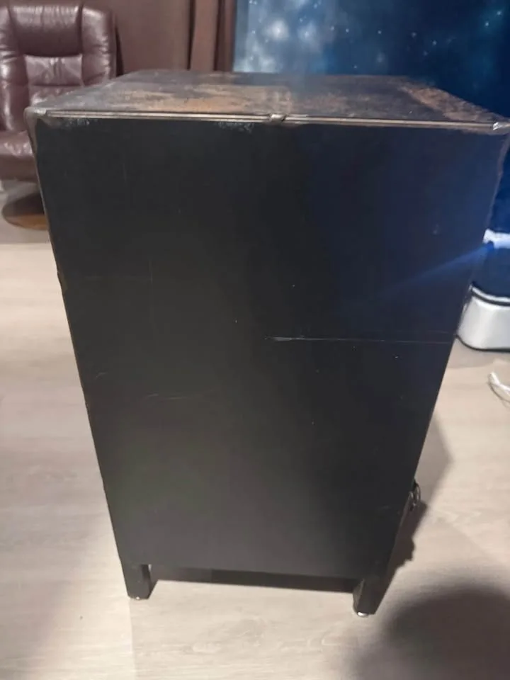 Industrial Black Metal & Glass Nightstand Cabinet image indicator(5)