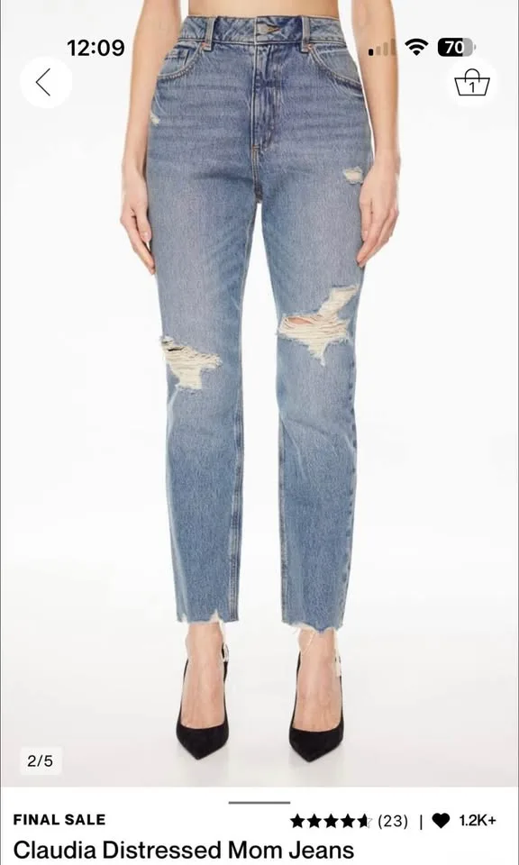 Dynamite Claudia Distressed Mom Jeans – Size 8 image indicator(4)